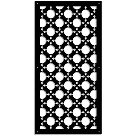 ALADIN - Panneau ajouré en PVC - Brise-soleil - Dimension : 50x150 cm - Couleur : noir