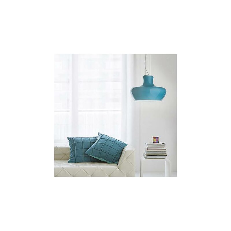 01-ideal Lux - ALADINO Blue Pendelleuchte 1 Glühbirne