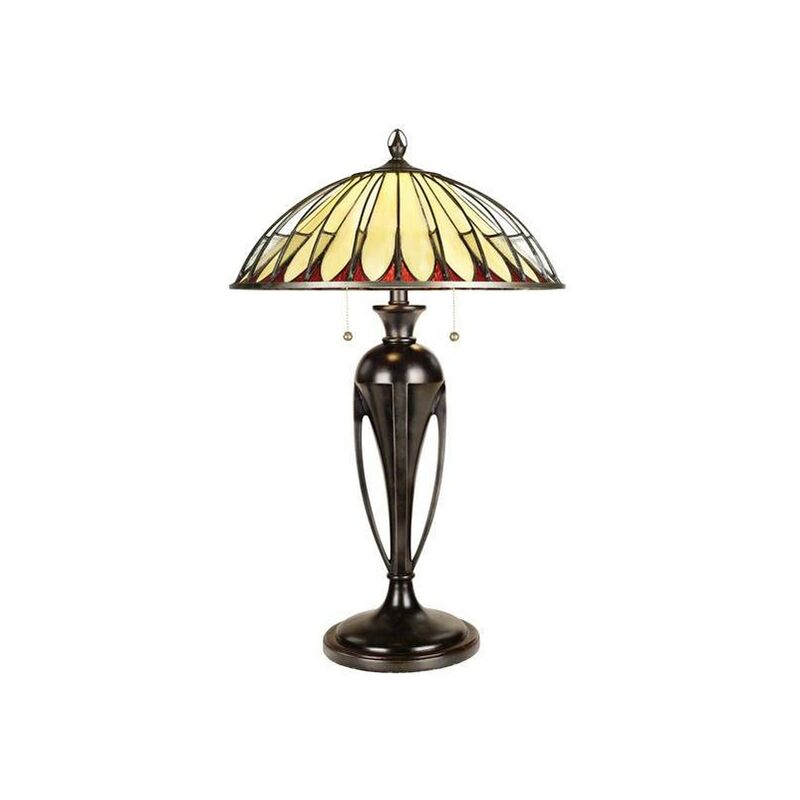 Elstead Lighting - Elstead - 2 Light Table Tiffany Lamp Vintage Bronze, E27