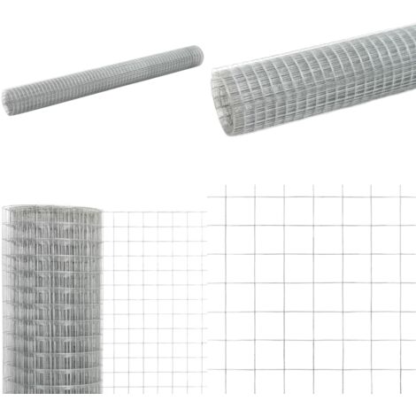 Alambrada de gallinero acero galvanizado plateada 10x1,5 m - Malla metálica - Cercado para aves