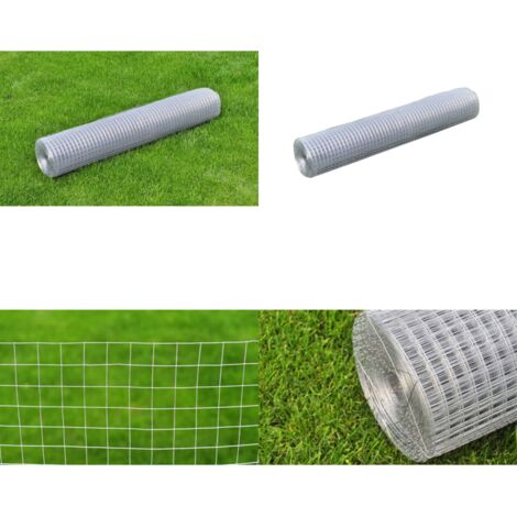 Alambrada de gallinero acero galvanizado plateada 25x1 m - Alambre galvanizado - Malla para gallinas