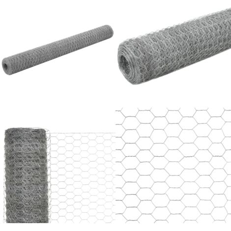 Alambrada de gallinero acero galvanizado plateado 25x1,2 m - Alambre galvanizado - Valla para aves