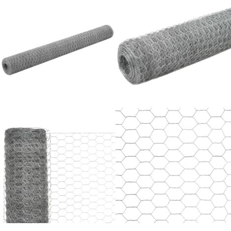 Alambrada de gallinero acero galvanizado plateado 25x1,2m - Alambre galvanizado - Valla para aves