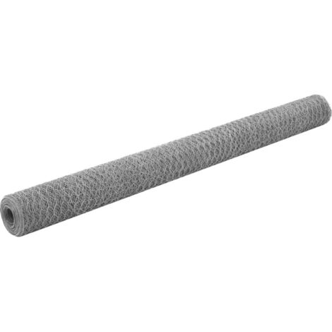 Alambrada de gallinero acero galvanizado plateado 25x1,5 m