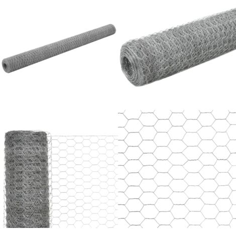 Alambrada de gallinero acero galvanizado plateado 25x1,5 m - Alambre galvanizado - Valla para aves