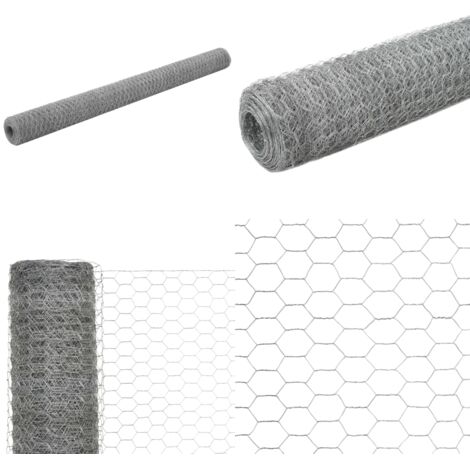Alambrada de gallinero acero galvanizado plateado 25x1,5 m - Valla para gallineros - Valla para aves