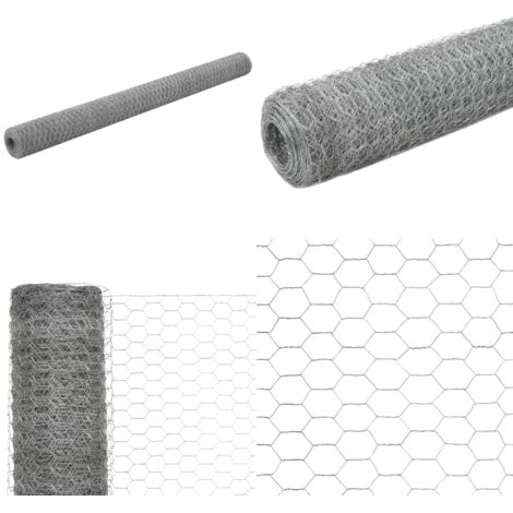 Alambrada de gallinero acero galvanizado plateado 25x1,5m - Alambre galvanizado - Valla para aves