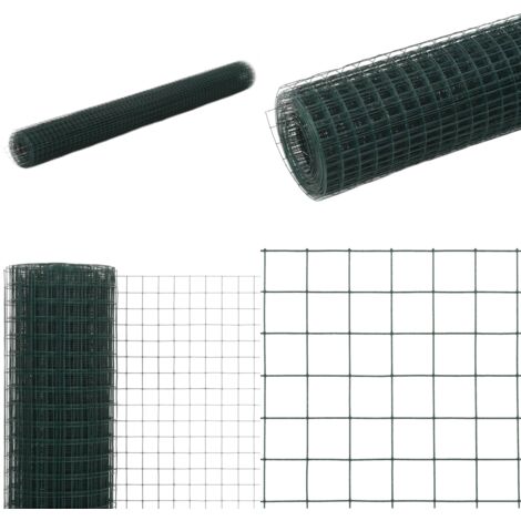 Alambrada de gallinero acero recubrimiento PVC verde 25x1,5 m - Alambre para gallinero - Malla para aves