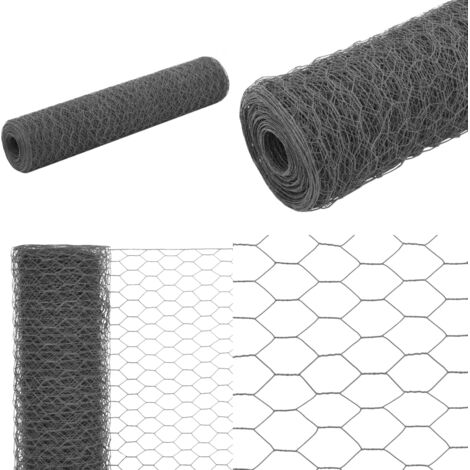 Alambrada de gallinero acero revestimiento PVC gris 25x0,75 m - Malla de acero - Alambre para vallar
