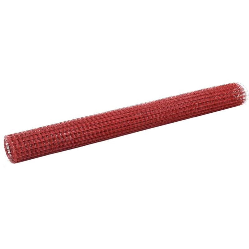 

Alambrada de gallinero acero revestimiento PVC rojo 25x1,5 m