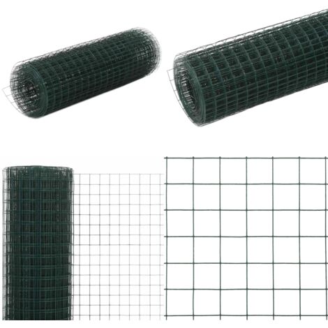 Alambrada de gallinero acero revestimiento PVC verde 10x0,5 m - Alambre de acero - Malla metálica