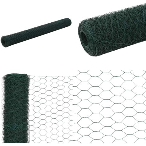 Alambrada de gallinero acero revestimiento PVC verde 25x1,2 m - Alambre de acero - Malla de alambre