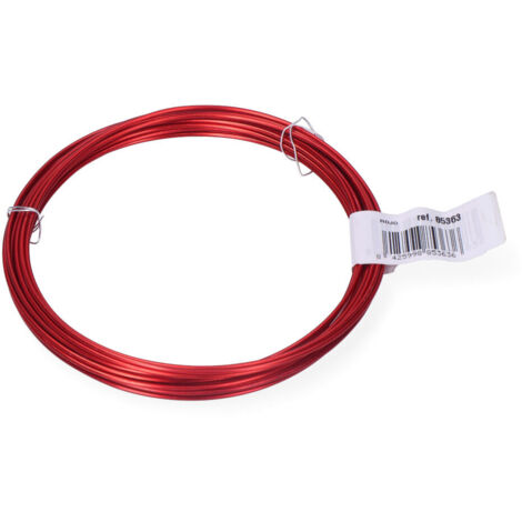 Alambre aluminio rojo, calibre ø1,5 mm x 5 m