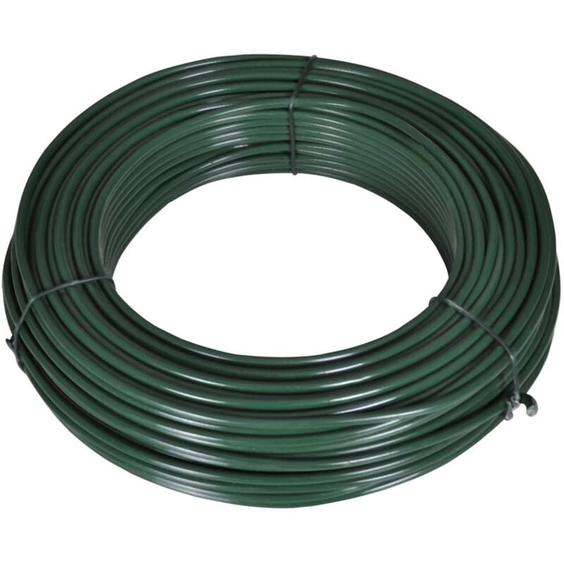 

vidaXL Alambre para Atar Vallas Acero Verde 55 m 2,1/3,1 mm - Verde