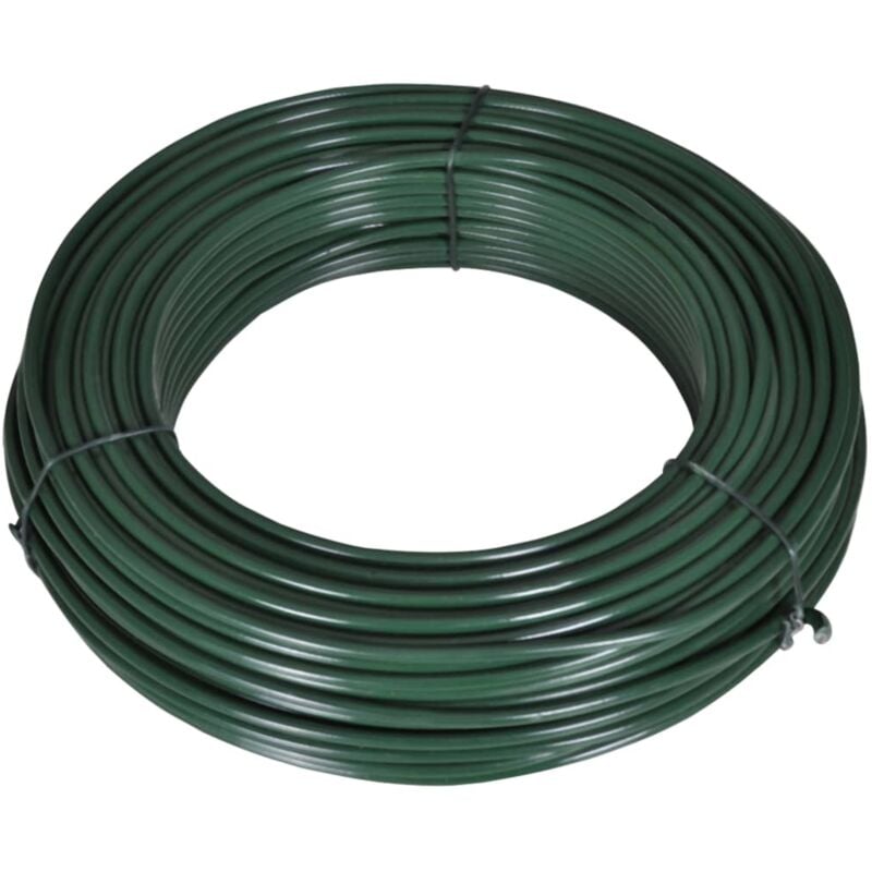 

vidaXL Alambre para Atar Vallas Acero Verde 80 m 2,1/3,1 mm - Verde