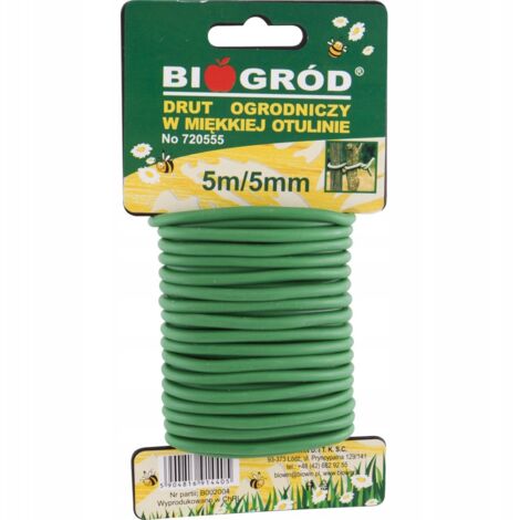 Alambre de jardín recubierto de verde suave para plantas 5 m x 5 mm