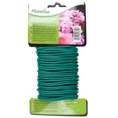 Alambre de jard铆n con revestimiento suave de 10 m - 2,5 mm de di谩metro Plantina
