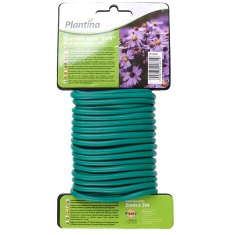 Alambre de jard铆n con revestimiento suave de 5 m - 5 mm de di谩metro Plantina