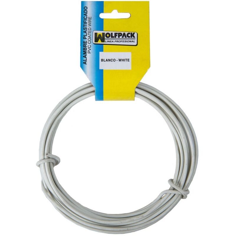 

Alambre plastificado (rollo 5 metros) blanco nº 16 / 2.7 mm