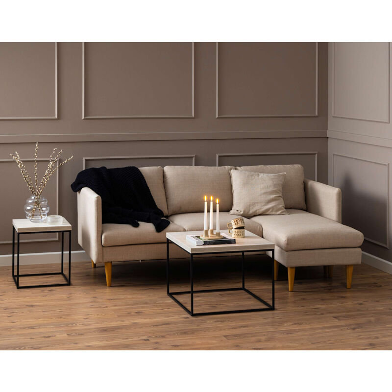 Lisa Design - Alamosa - table basse - effet travertin - 60 cm - beige