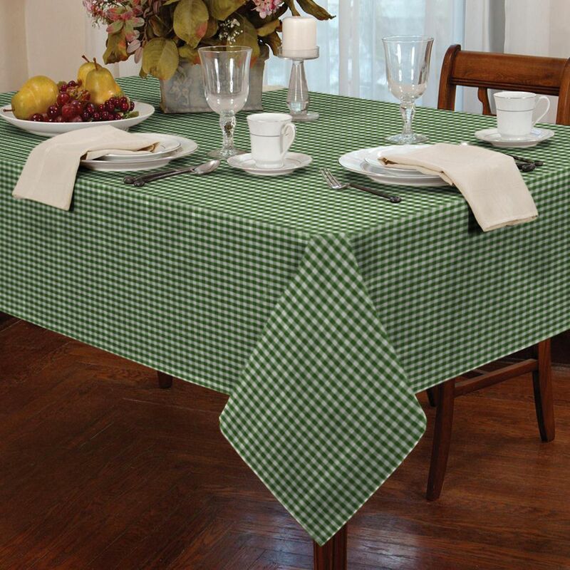 Tablecloths Gingham Tablecloth Green 60' Round - Alan Symonds