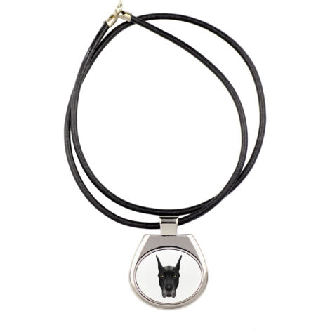Alano - collana con foto e scritta geometrica di Art-Dog
