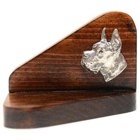 Alano I - candelabro in legno con un cane, portacandele, memoriale del cane di Art-Dog