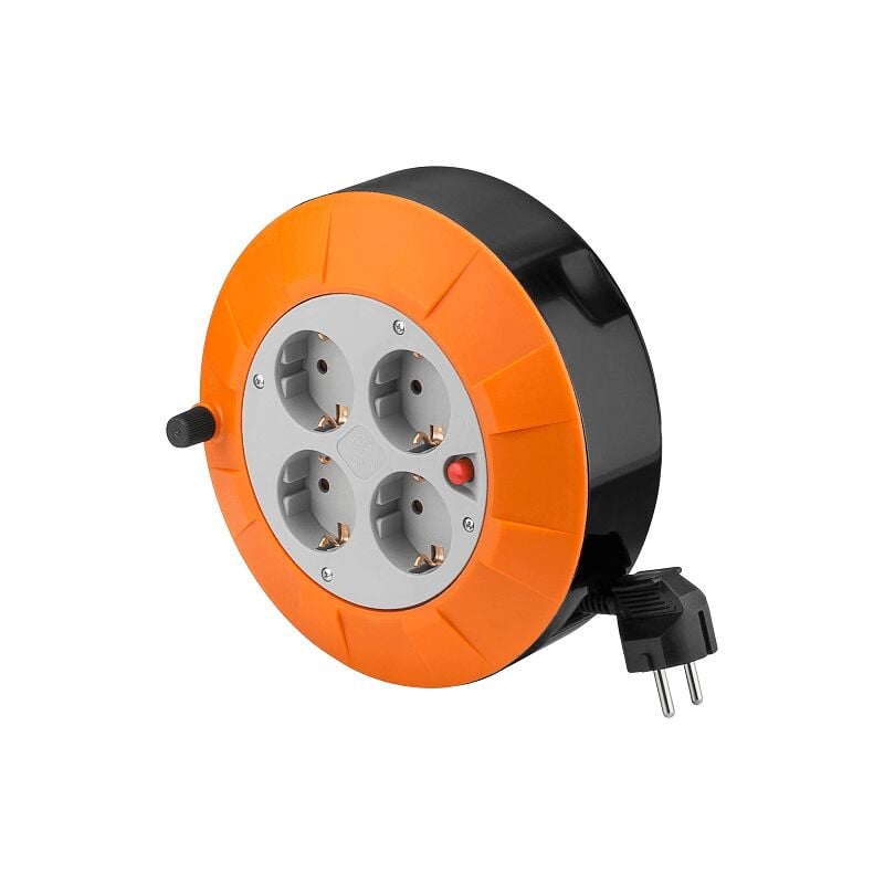 

Alargadera electrica 4 tomas schuko 5 M Naranja