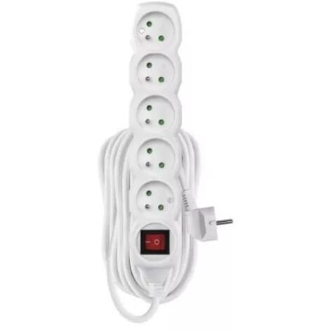 ALARGADOR CON INTERRUPTOR 10M 5 ENCHUFES - E00000-03024