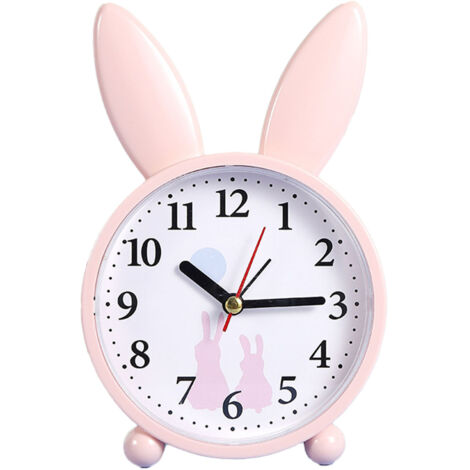 Alarm Clock Cute Bunny Shape Quiet Accurate Timing Clock Ornament for Home Bedroom