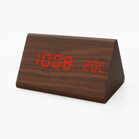 Alarm Clock Réveil pour Enfants Multifonctionnel Créatif en Bois Numérique Réveil Électronique Armoire De Lit Muet Décoration De Bureau À La Maison