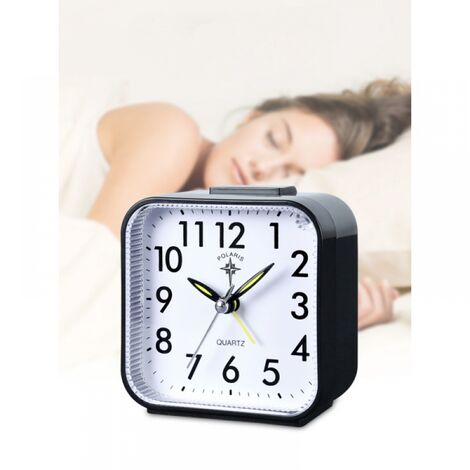 KOEPUO Travel Alarm Clock Small Clocks Non Ticking Travel Clock Alarm Clocks Battery Operated Analogue Bedsides Clocks Simple Silent Clock with Light Snooze Luminous Hand for Traveling Heavy Sleepers 
