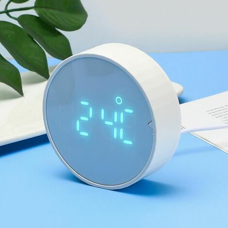 Alarm Clock Smart Clock Timer Mini Round Small Digital LED Alarm Clock blue