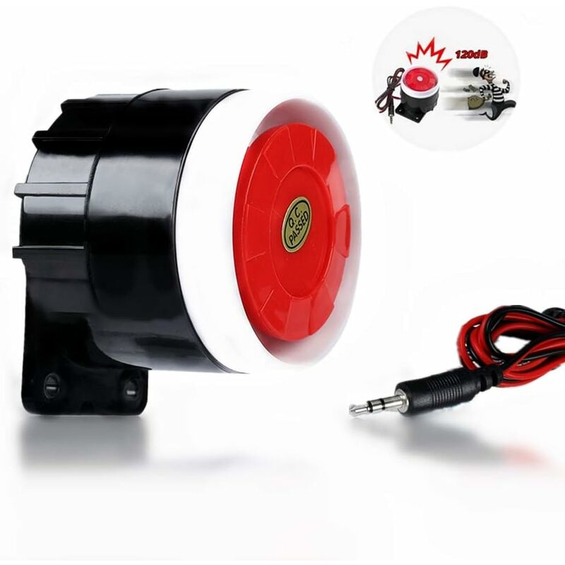 Alarm dc 12V Mini Red Wired Horn Siren Sound Alarm System Warning Horn for Home Security 120dB