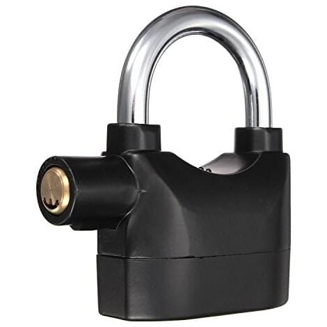 Alarm padlock with siren, security, bike, motorcycle, black padlock