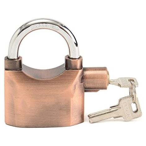 Alarm padlock with siren security bike motorcycle brown padlock