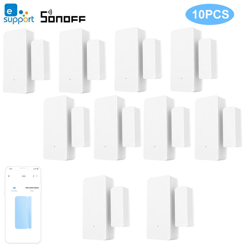 

Alarma 10PCS SONOFF DW2 sensor Wifi ventana de la puerta sin hilos del sensor de alarma Abrir / Detectores cerrados inalambrico de automatizacion