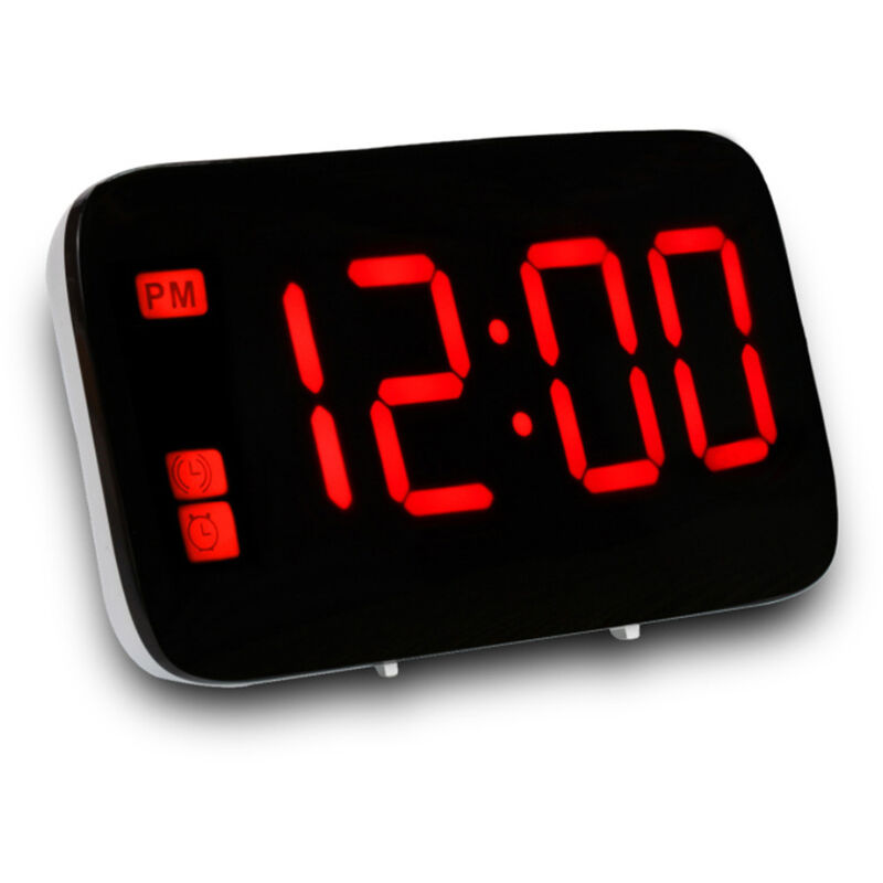 

Alarma activada por voz Visualizacion del reloj LED Digital con el boton Snooze independiente 12/24 horas Programacion USB recargable para el