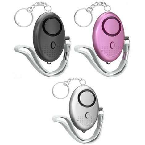 Alarma de emergencia personal [Paquete de 3] Linterna LED de seguridad con alarma, autodefensa, protección contra robos, pequeña y portátil, adecuada para niños, mujeres y estudiantes mayores.