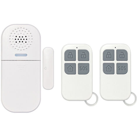 Alarma de puerta y ventana, 2 controles remotos, sirena de 130 dB, volumen ajustable, alarma de 5 modos de función, sensor de seguridad magnético, alarma inalámbrica para el hogar, tienda, niños