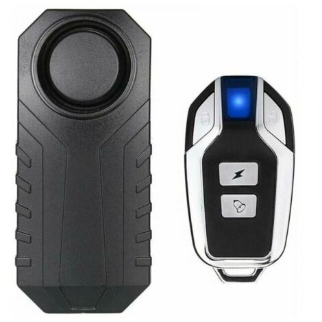 Alarma inalámbrica para bicicleta y moto - alarma antirrobo con mando a distancia - resistente al agua IP55 - color negro.