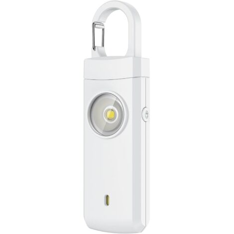 Alarma personal recargable - Regalo de Navidad y cumpleaños para mujeres, estudiantes, adolescentes y personas mayores, sirena, blanca