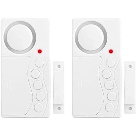 Alarmas inalámbricas para puerta de congelador (paquete de 2), retardo de 3/15/30/60 segundos, retardo ajustable, sensor de puerta abierta, alarma para refrigerador, sonido potente de 108 dB.