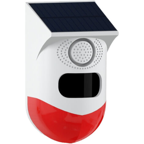 Alarme antivol extérieure WiFi solaire anti-graffiti avec détecteur infrarouge et alarme sonore et lumineuse