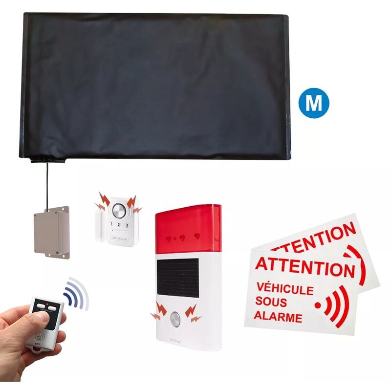 Ultra Secure - Alarme autonome sans-fil bateau confort 1 - Tapis + détecteur 4-en-1 + sirène solaire + télécommande (gamme bt)