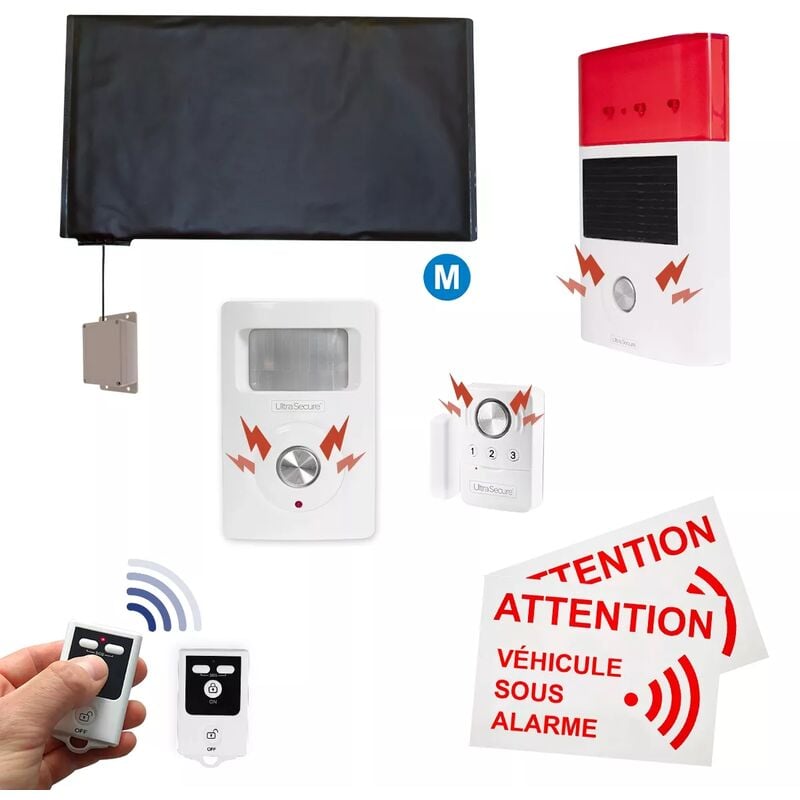 Alarme autonome sans-fil bateau confort 2 - Tapis + 2 détecteurs + sirène solaire + 2 télécommandes (gamme bt)