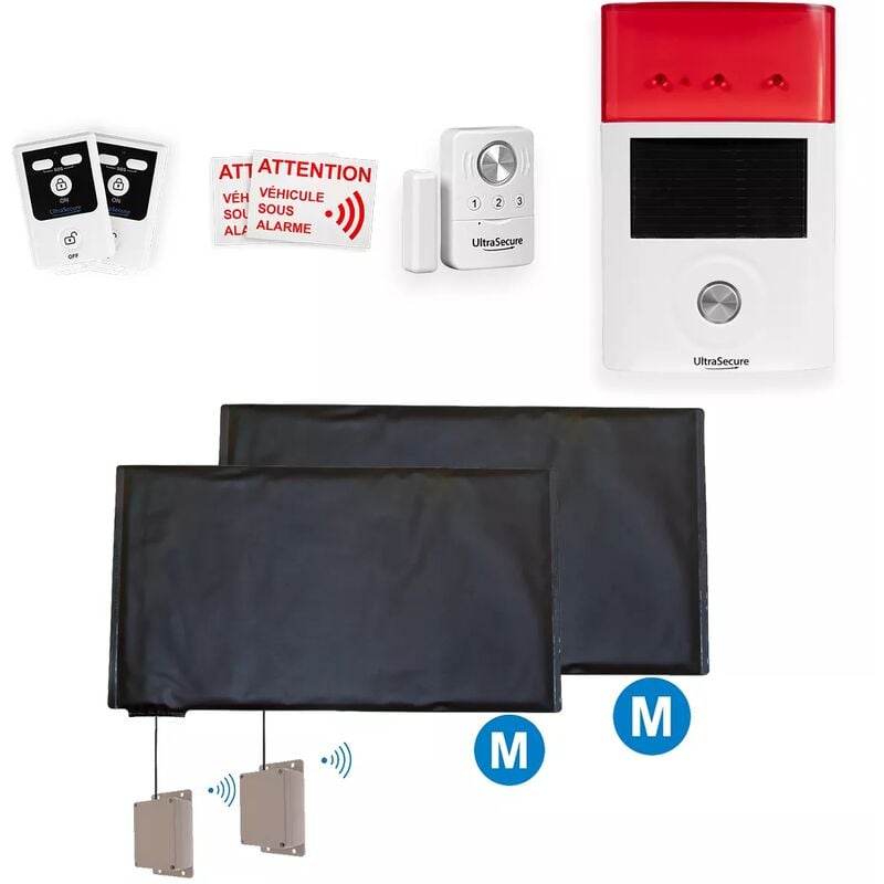Ultra Secure - Alarme autonome sans-fil bateau deluxe 1 - 2 Tapis + détecteur 4-en-1 + sirène solaire + 2 télécommandes (gamme bt)