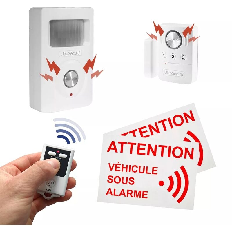 Ultra Secure - Alarme autonome sans-fil bateau essentiel 1 - Détecteur 4-en-1 + mouvement infrarouge + télécommande (gamme bt)