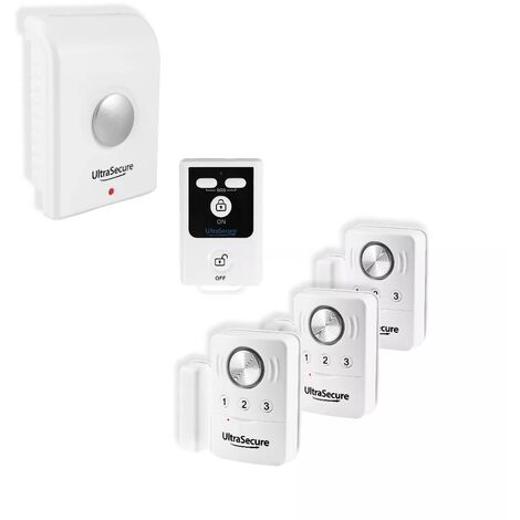 Alarme autonome sans fil sur piles - 3 détecteurs d'ouverture + vibration avec 4 sirènes (BT)