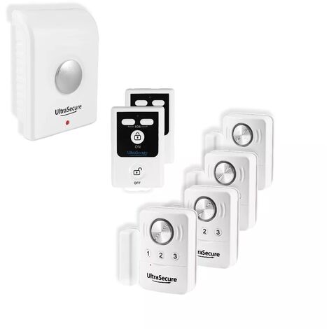 Alarme autonome sans fil sur piles - 4 détecteurs d'ouverture + vibration avec 5 sirènes (BT)